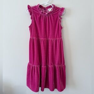 J. Crew | Crewcuts Fuchsia Pink Ruffle Velvet Dress